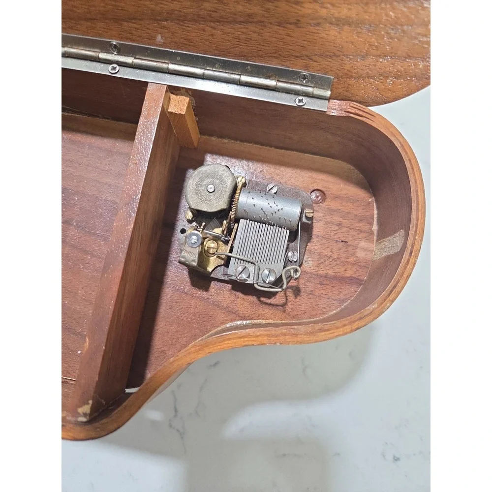 Vintage Swiss Grand Piano Music Box Music Southern Rose Working